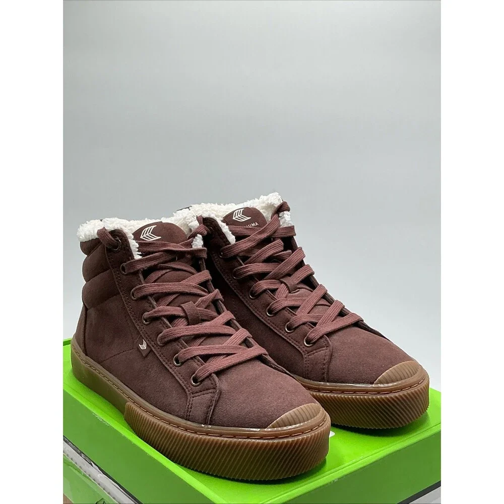 Cariuma OCA Therma High Sneakers Women's 9 Brown Shearling Lined Boots Eby4489